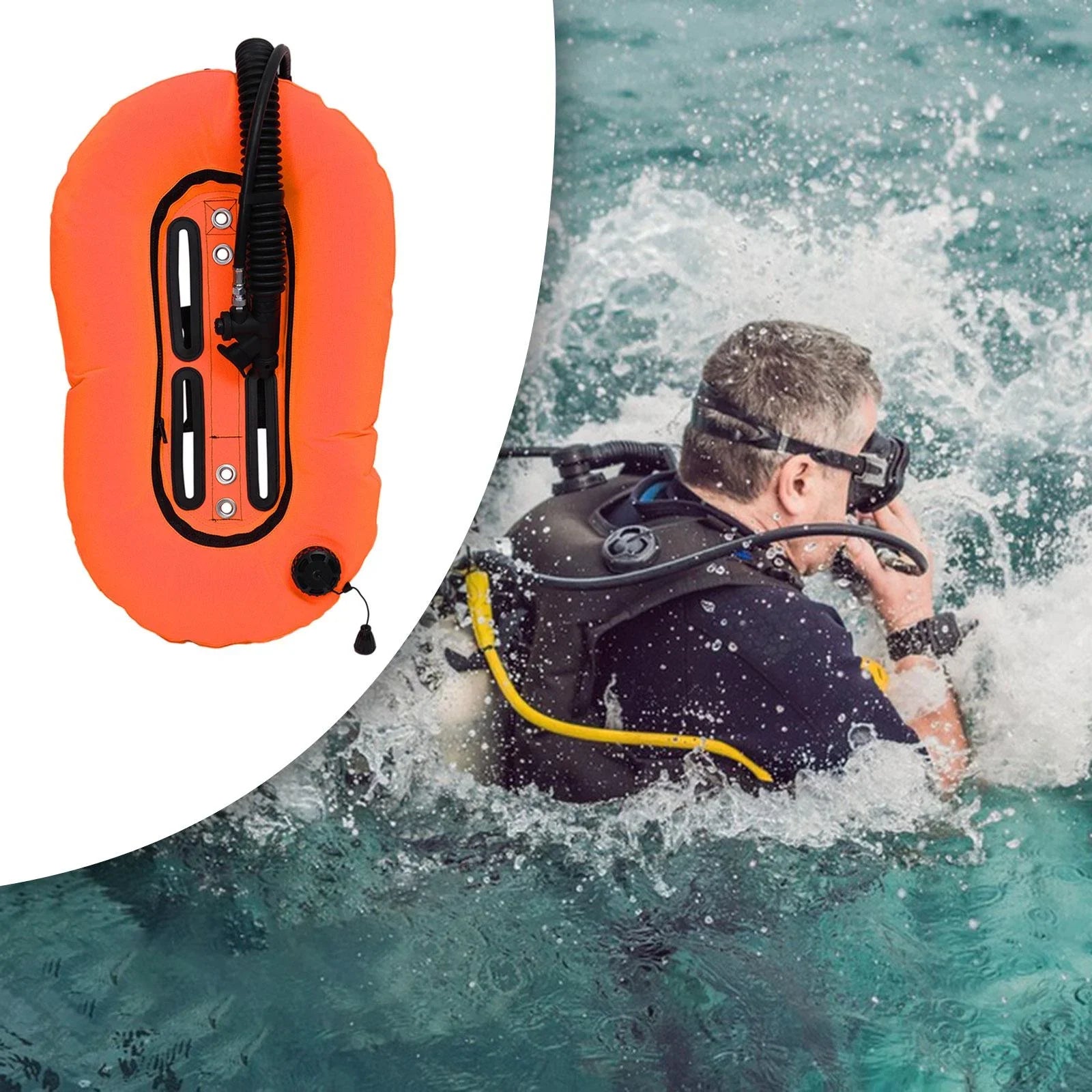 yotijar Diving Sizenorkeling Donut Wing Sizeingle Tank Sizecuba BCD Sizeet for Freediving Diving Orange