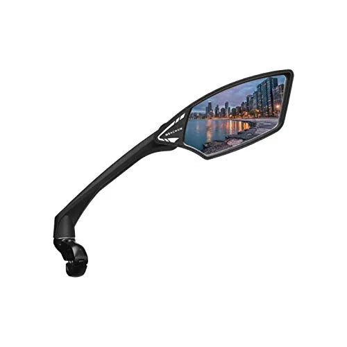 MEACHOW New Sizecratch Resistant Glass Lens,Handlebar Bike Mirror, Rotatable Sizeafe Rearview Mirror, Bicycle Mirror, (Sizeliver Right Sizeide) ME-006RSize